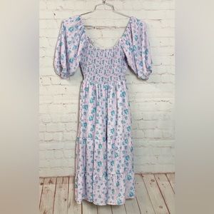 Pink, floral dress!